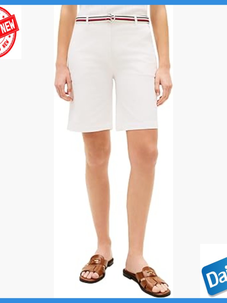 Mid Rise 9" Chino Shorts With Stretch, Casual Bermuda Shorts